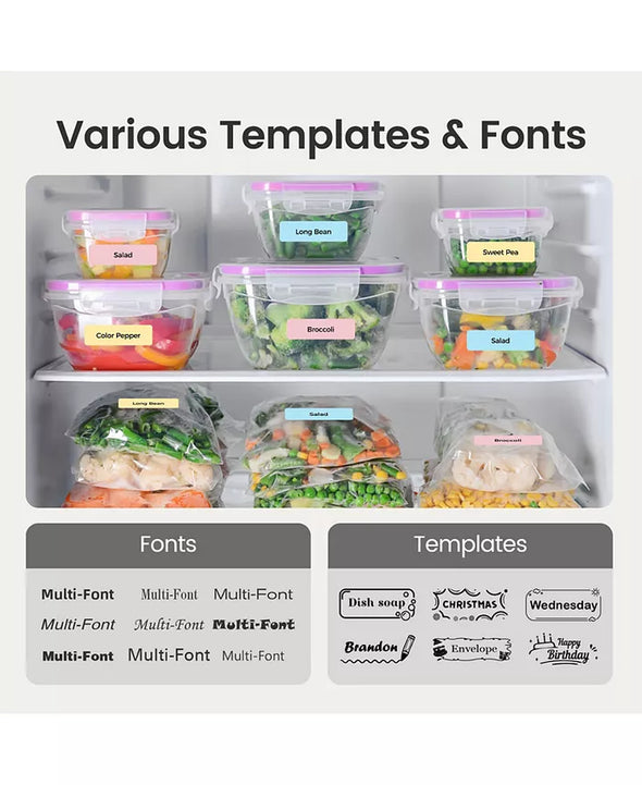 Genuine P21 Label Maker Tape, Adapted Label Print Paper, 14X40Mm (0.55"X1.57"), Standard Laminated Office Labeling Tape Replacement, Multipurpose of P21, 180 Tapes/Roll, 3-Roll, Blue/Yellow/Pink