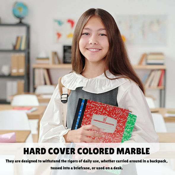 Wide Ruled Notebook: 6 Pack, 1-Subject Composition Notebook for Kids and Adults, Back-To-School Supplies and Office Supplies
