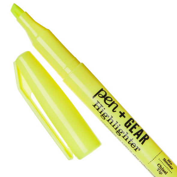 Pocket Highlighters, Chisel Tip, Yellow, 4 Count