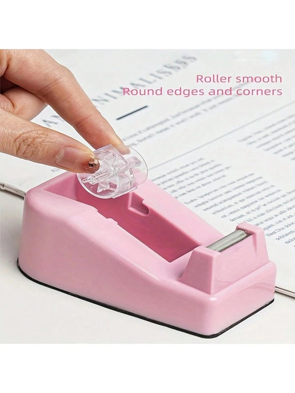 Pink Stationery Set Pink Desk Accessories Stapler and Tape Dispenser Set with Transparent Ruler Stapler, Pink Scissors Tape Dispenser Pink Staple Remover Staples Clips School Supplies Office Supplies Back to School