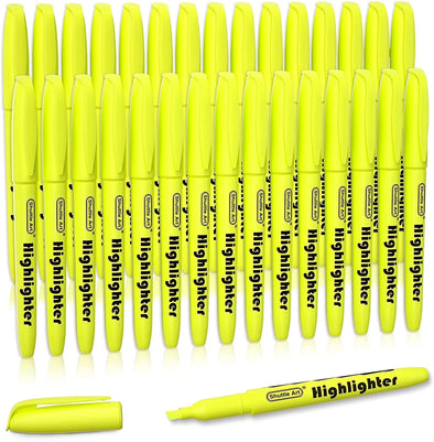 Yellow Highlighters,  30 Pack Highlighters Bright Colors, Chisel Tip Dry-Quickly Non-Toxic Highlighter Markers for Adults Highlighting in Home Office