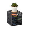 Mesh Mini 3 Tier Drawer Organizer, Desk Supplies Office Supplies Organizer, 3 Drawers, 1 Top Shelf, Black
