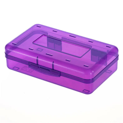 Clear Pencil Box -  Extra Large Capacity Plastic Pencil Case with Snap-Tight Lid Stackable Design