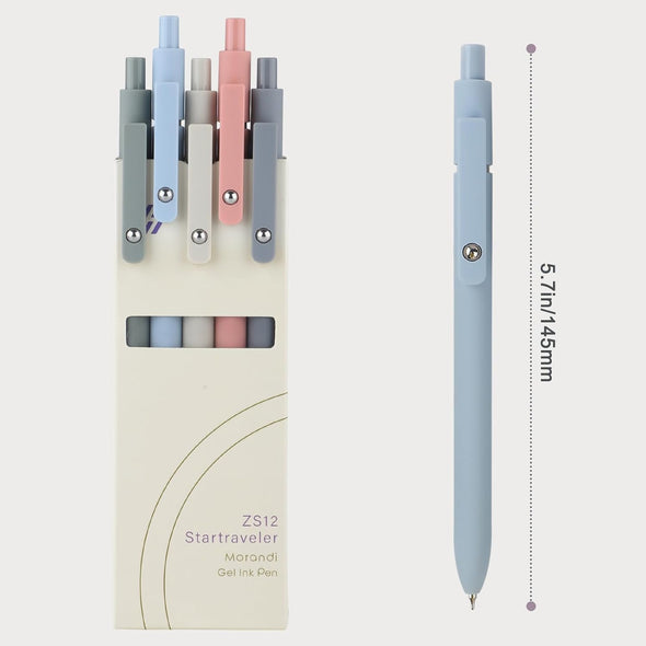 Gel Pens, 5Pcs 0.5Mm Quick Dry Black Ink Fine Point Smooth Writing Pens High-End