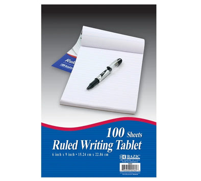 BAZIC Writing Pad 100 Sheets 6" X 9", Memo Writing Notebook, 1-Pack