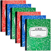 Wide Ruled Notebook: 6 Pack, 1-Subject Composition Notebook for Kids and Adults, Back-To-School Supplies and Office Supplies