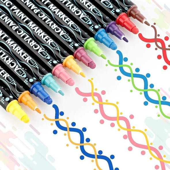 12/24/36 Color Double-Ended Gouache Acrylic Marker Waterproof Pigment DIY Graffiti Marker Office and School Supplies