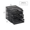 Mesh Mini 3 Tier Drawer Organizer, Desk Supplies Office Supplies Organizer, 3 Drawers, 1 Top Shelf, Black