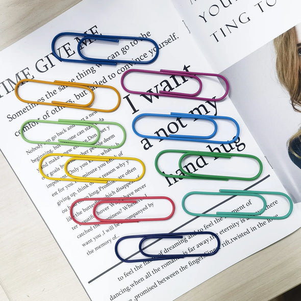 (20 Pack)  Assorted Color Giant Paper Clips, 10 Count