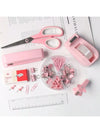 Pink Stationery Set Pink Desk Accessories Stapler and Tape Dispenser Set with Transparent Ruler Stapler, Pink Scissors Tape Dispenser Pink Staple Remover Staples Clips School Supplies Office Supplies Back to School