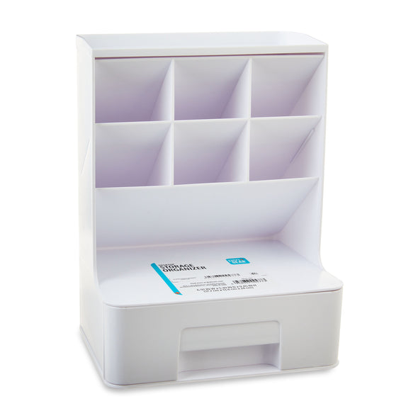 (4 Pack) Pen Gear White Tall Organizer Plastic Desktop Organizer