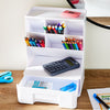 (4 Pack) Pen Gear White Tall Organizer Plastic Desktop Organizer