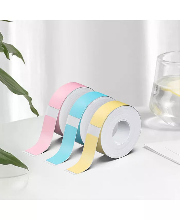 Genuine P21 Label Maker Tape, Adapted Label Print Paper, 14X40Mm (0.55"X1.57"), Standard Laminated Office Labeling Tape Replacement, Multipurpose of P21, 180 Tapes/Roll, 3-Roll, Blue/Yellow/Pink