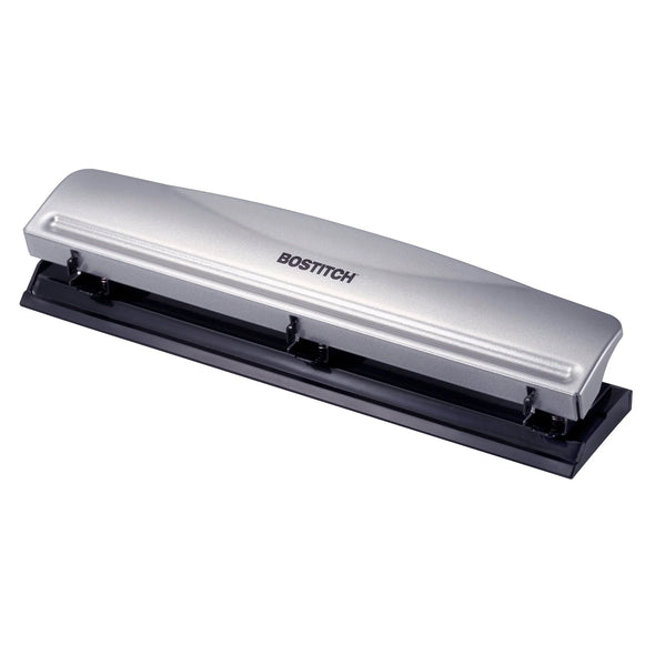 Office 3 Hole Punch, 12 Sheet Capacity, Silver
