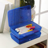 (2 Pack)  Small Pencil Box Plastic, Cobalt Tint