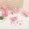 Pink Office Desk Accessories, Pink Office Supplies, Stapler, Tape Dispenser, Sci