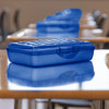 (2 Pack)  Small Pencil Box Plastic, Cobalt Tint